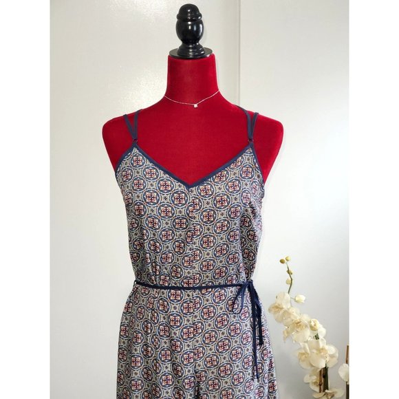 Sans Souci Kaleidoscope Jumpsuit Boho Pantsuit Wide Leg Side Zipper Size S 1142 - Picture 2 of 7